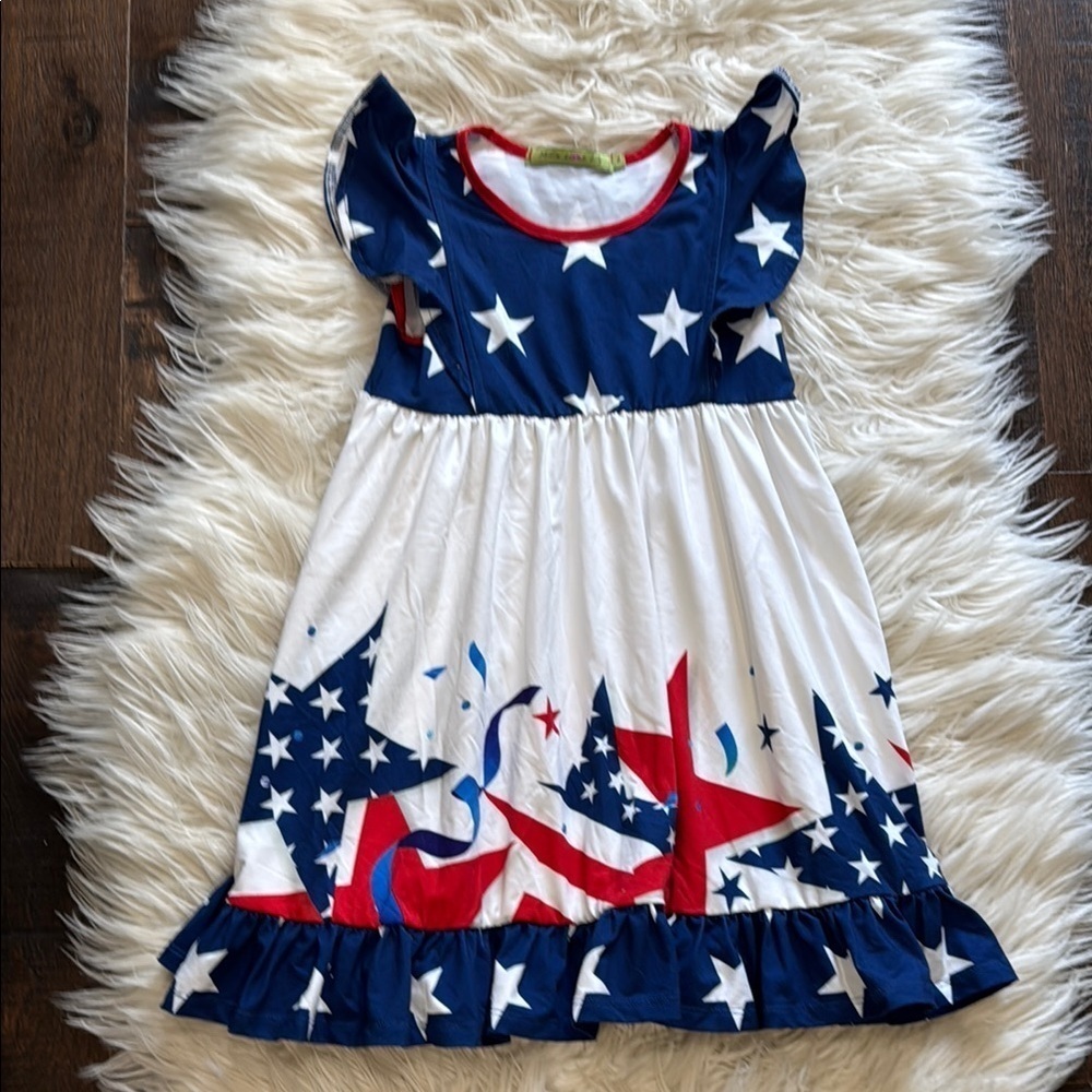 Starry Blue and White Kids Dress